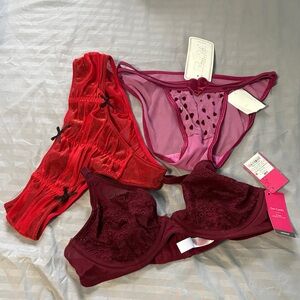 Victoria's Secret Panties Set - Red, Pink, and Burgundy